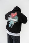 Fleurnoır Kabartma Sırt Baskı Hoodie