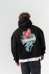Fleurnoır Kabartma Sırt Baskı Hoodie
