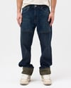 Koyu Laci Paça Kamuflaj Detaylı Baggy Jean