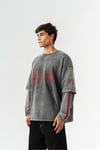 Lost Angels Çift Kol Yıkamalı Sweatshirt