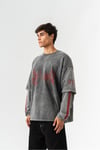 Lost Angels Çift Kol Yıkamalı Sweatshirt