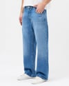 Mavi Soft Taşlama Baggy Jean