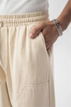 Parça Detaylı Baggy Keten Pantolon