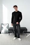 Sıfır Yaka Çelik Örgü Oversize Kazak