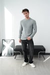 Sıfır Yaka Çelik Örgü Oversize Kazak