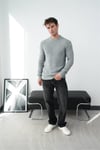 Sıfır Yaka Çelik Örgü Oversize Kazak