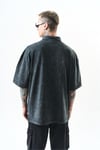 Skull Yarım Zip Washed Oversize T-shirt
