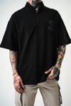Three Nakış Detaylı Yarım Zip Oversize T-shirt