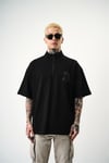 Three Nakış Detaylı Yarım Zip Oversize T-shirt