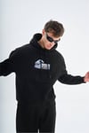 Wave Nakış Detaylı Oversize Hoodie