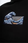 Wave Nakış Detaylı Oversize Hoodie
