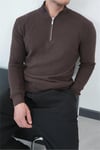 Yarım Fermuarlı Fit Kesim Triko