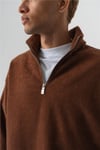 Yarım Fermuarlı Peluş Kumaş Sweatshirt