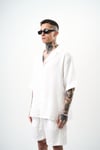 Yarım Kol Müslin Kumaş Oversize Gömlek