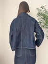  Koyu Lacivert Cepli Denim Ceket