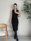 Acı Kahve Düğmeli Triko Elbise
