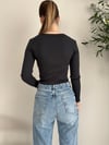 Antrasit U Yaka %100 Pamuklu Likralı Basic Body