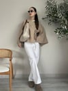 Bej Yumuşak Dokulu Kimono