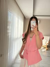 Belden Bağlamalı Bluz Pembe