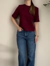 Bordo Vatkalı T-shirt
