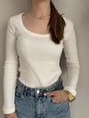 Ekru U Yaka %100 Pamuklu Likralı Basic Body