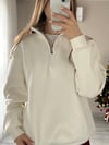 Fermuar Detaylı Oversize Sweatshirt