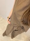 Kahve Premium Bluz-Pantolon Keten Takım