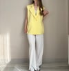 Kemerli Sarı Blazer Yelek