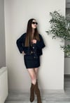 Koyu Lacivert Kısa Denim Etek