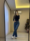 Lacivert Orjinal Marka Modal Kumaşlı Bluz