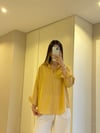 Sarı Oversize Keten Gömlek
