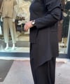 KAHMA ASİMETRİK KESİM TASARIM BLUZ