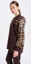 NİLİWİ LEOPAR KOLLU DANTEL FIRFIRLI TUNİK