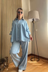 Cardella Lina Oversize TNCL Takım - Tesettür Uyumlu Gömlek ve Bol Paça Pantolon Takım