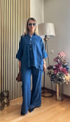 Cardella Lina Oversize TNCL Takım - Tesettür Uyumlu Gömlek ve Bol Paça Pantolon Takım