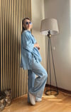 Cardella Lina Oversize TNCL Takım - Tesettür Uyumlu Gömlek ve Bol Paça Pantolon Takım