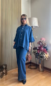 Cardella Lina Oversize TNCL Takım - Tesettür Uyumlu Gömlek ve Bol Paça Pantolon Takım
