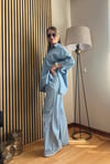 Cardella Lina Oversize TNCL Takım - Tesettür Uyumlu Gömlek ve Bol Paça Pantolon Takım