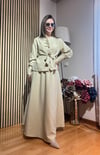 Liyana Cupra Kumaş Düğmeli Etekli İkili Takım | Şık Tesettür Takım