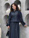Mirella Yazlık İnce Likralı Denim Ceket Etek Takım – Tesettür Uyumlu Zarif Kadın İkili Takım