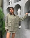 Premium Kalite Kadife Yaka Oversize Kadın Ceket Trençkot