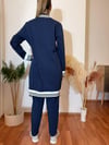 Premium Kalite Taşlı Oversize Tunik Pantolonlu Kadın İkili Takım Eşofman Takım