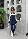 Tencel Kumaş Gömlek Yaka Düğmeli Pantolon Kadın Takım