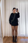 3 İplik Şardonlu Sweatshirt - Siyah