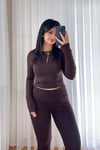 Acı Kahve Bisiklet Yaka Basic Uzun Kol Body