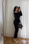 Acı Kahve Madonna Yaka Elbise