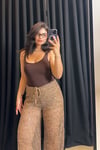 Acı Kahve Slim Kare Yaka Bodysuit