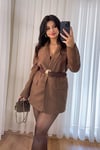 Acı Kahve Süet Blazer Ceket