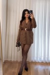 Acı Kahve Süet Blazer Ceket