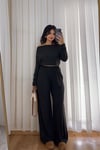 Antrasit Örme Kayık Yaka Takım